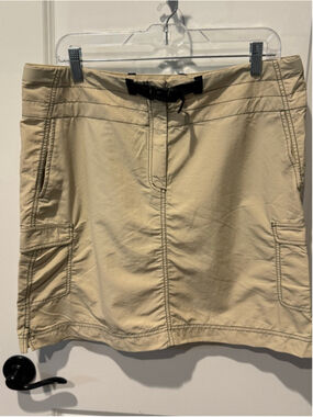 Exofficio Tan Mini Skirt with Utility Pockets and Belt